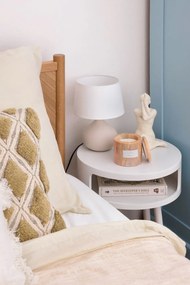 Бяло-кафява настолна лампа от керамика и плат, височина 29 cm Martin - Reality