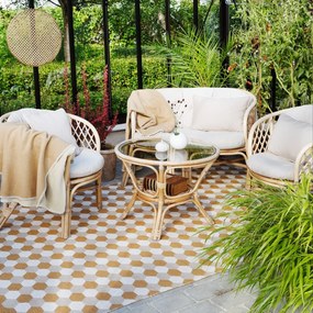 Одеяло със смес от вълна в цвят жълта охра 140x200 cm Ylva Ochre – Pappelina