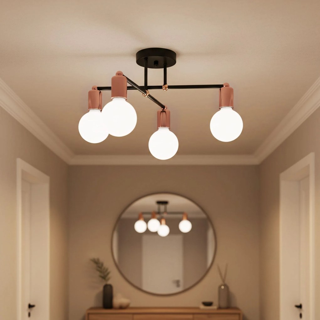 Плафон c 4 рамене Rose Gold 392200