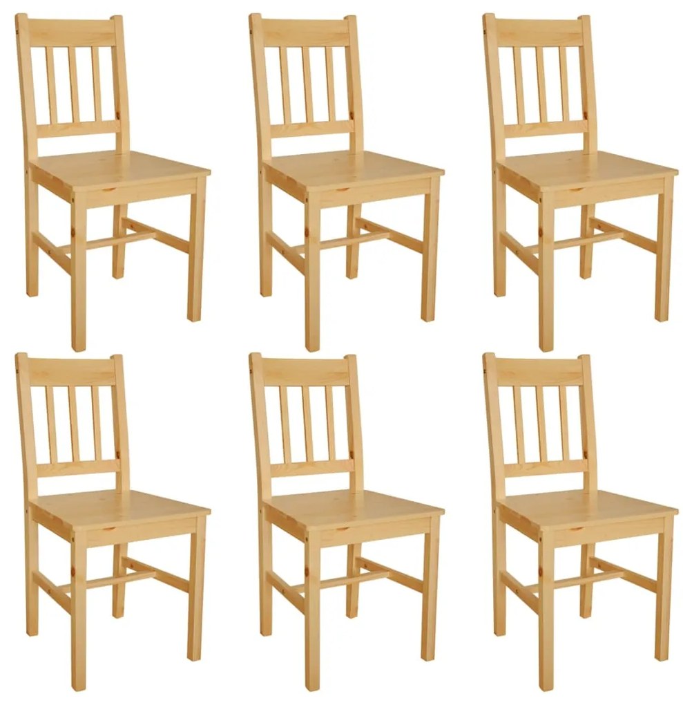 271498 vidaXL Трапезни столове, 6 бр, борова дървесина