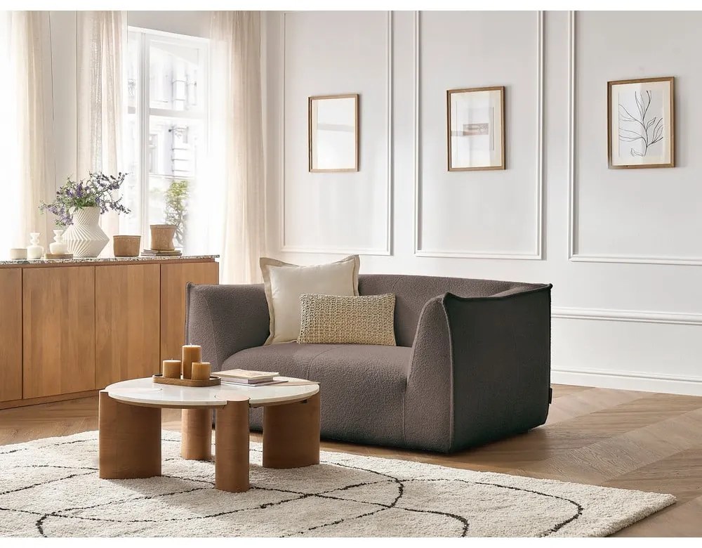 Кафяв диван от прежда с примки от букле 170 cm Giorgia – Bobochic Paris