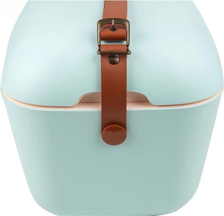 Хладилна чанта Polarbox Classic, 20 литра, AIRPOP полистирол, 5-15C до 24 часа, Класическа кожена каишка, Син/Розов