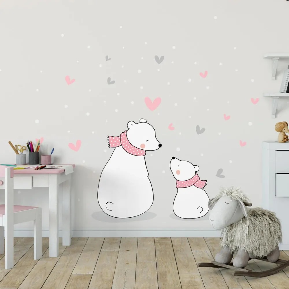 Детски стикер за стена Семейни кучета, 90 x 60 cm - Ambiance