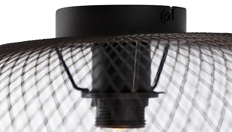 Модерна таванна лампа черна 45 см - Mesh Ball