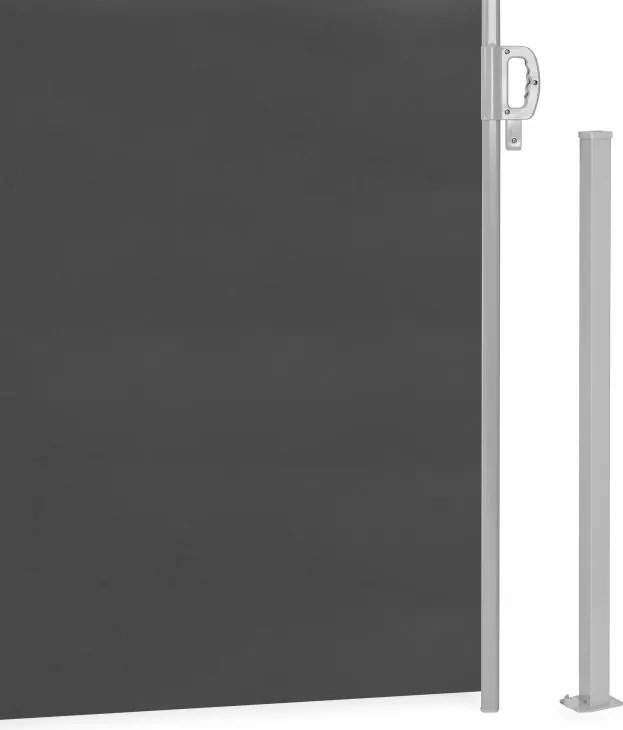 Двойна странична тента, екран 300 x 300 x 180 cm за тераса и балкон - сива