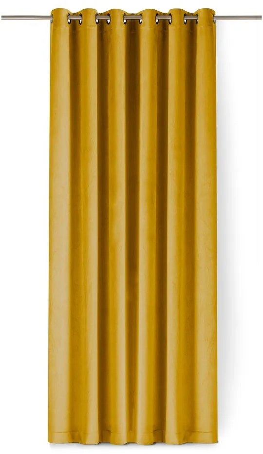 Затъмняваща завеса в цвят горчица 530x300 cm Velto – Filumi