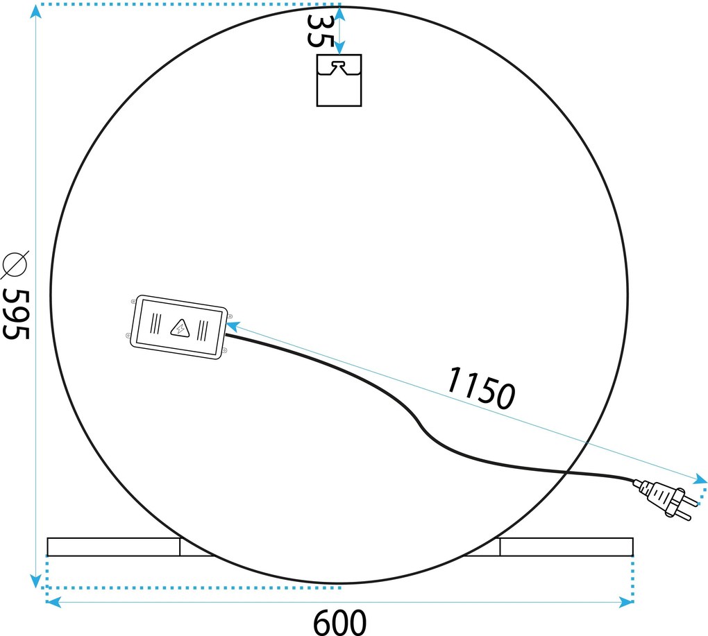 Огледало LED 60cm 102