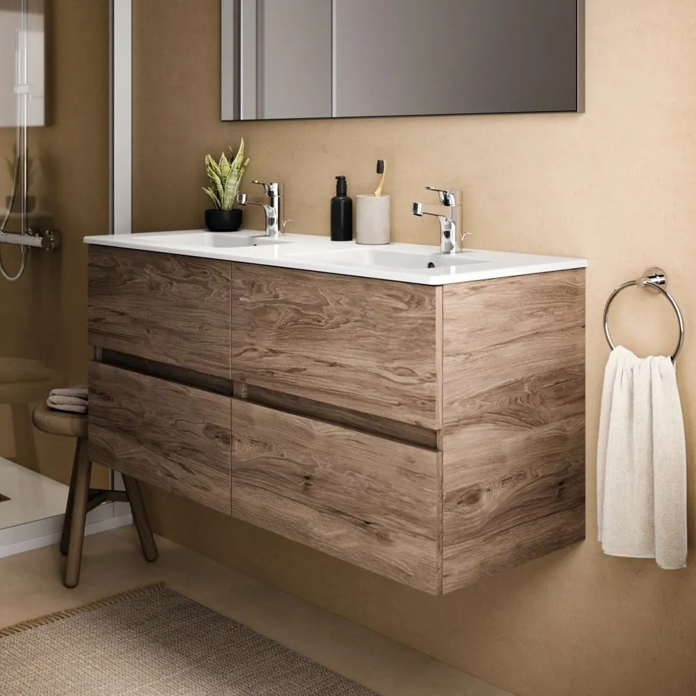 Стенен шкаф за мивка от декор от орех в естествен цвят 120x55 cm Eurovit+ – Ideal Standard