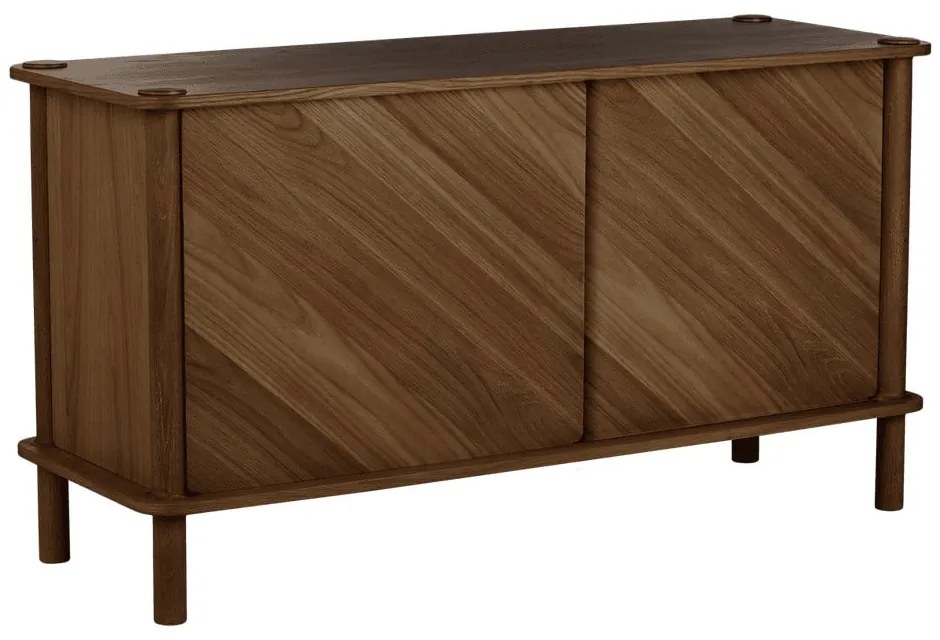 Кафяв скрин от масивен дъб с плъзгащи се врати 135x73,5x48 cm Italic – UMAGE