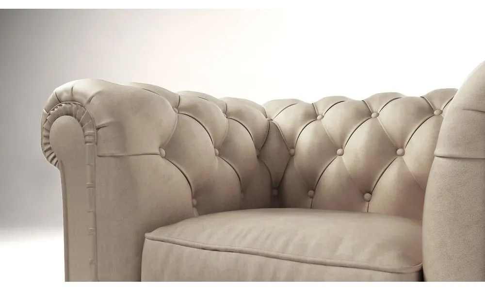 Кремаво кадифено кресло Cambridge - Ropez