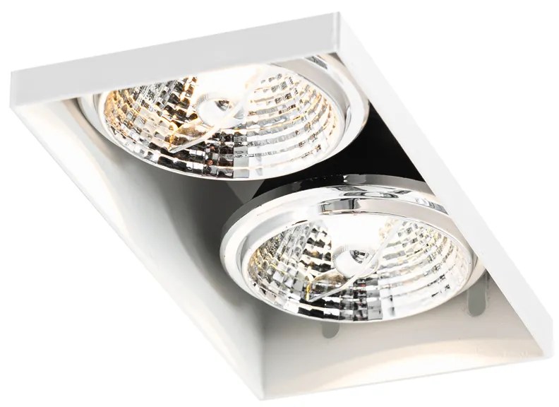 Комплект от 6 вградени прожектора бели GU10 70mm 2-светлинни без рамка - Oneon