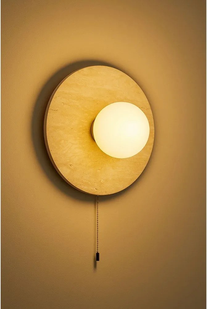Бежова каменна стенна лампа ø 12 cm Hilde – Opviq lights