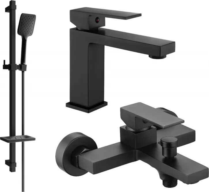 Mexen Uno DQ62 комплект за вана, черен - 71403DQ62-70