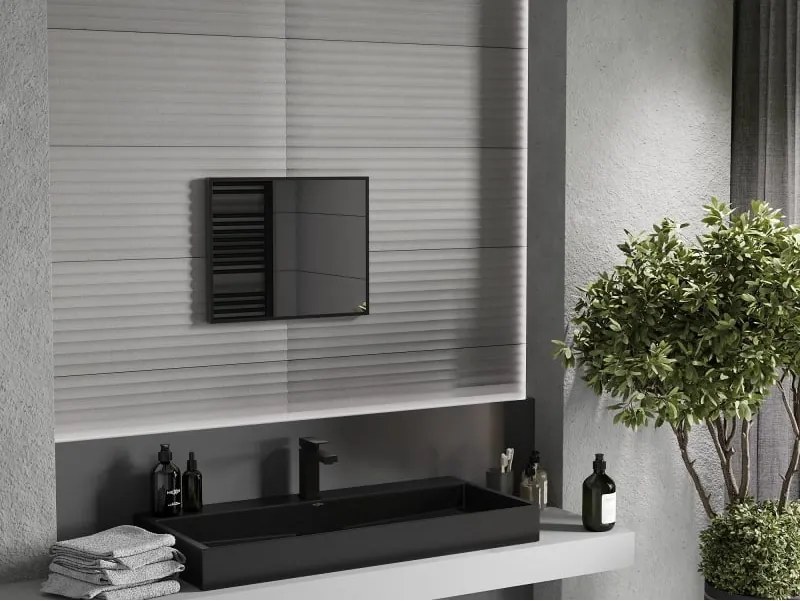 Mexen Loft правоъгълно огледало за баня 50 x 40 см, черна рамка - 9852-050-040-000-70