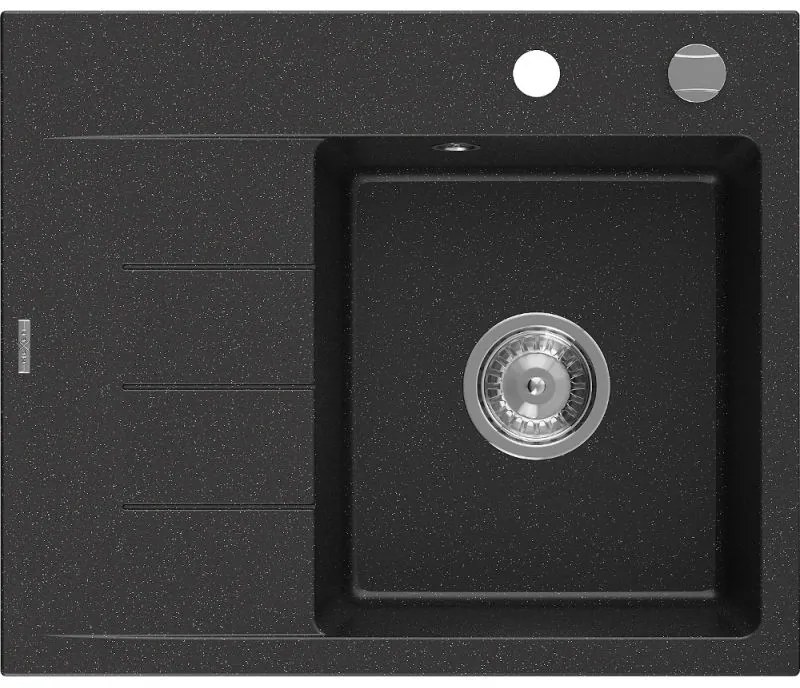 Mexen Ben Гранитна мивка с 1 камера и отцедник, дясна 600 x 500 мм,