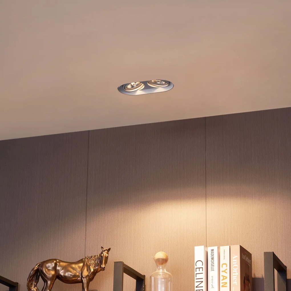 Кръгъл вграден прожектор бял GU10 70mm 2-светлина - Hubs