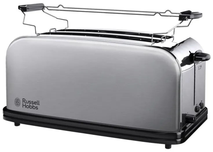 Тостер Russell Hobbs Adventure 23610-56, 1600 W, За 4 филийки, 6 степени, Perfect Toast система за равномерно изпичане, Затопляне, Инокс