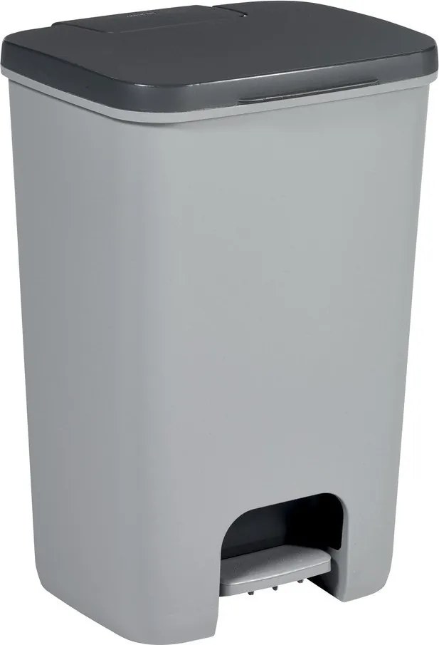 Сиво пластмасово кошче за боклук с педал 40 l Essentials – Curver