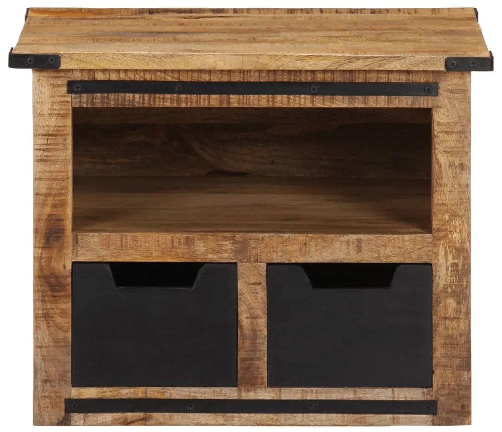 374054 vidaXL Кафе маса с чекмеджета, 50x50x40 см, мангово дърво масив