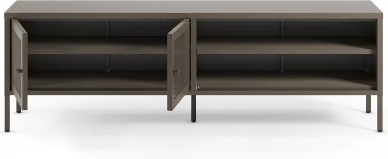 Сива метална маса за телевизор 160x50x35 cm Fayna – Marckeric