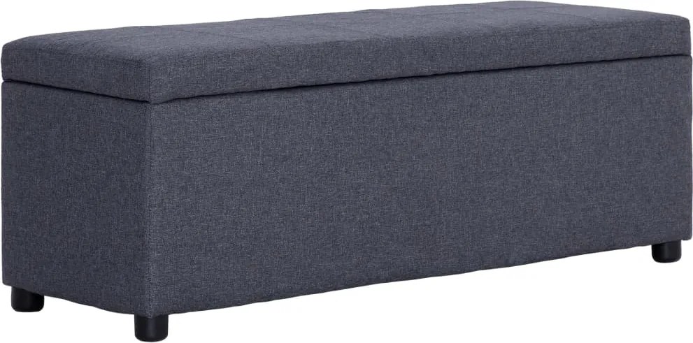 281318 vidaXL Пейка с отделение за съхранение, 116 см, тъмносива, полиестер