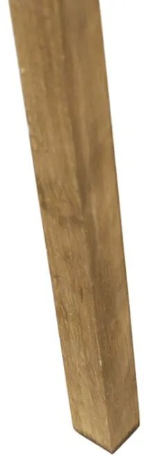 Ръстична триножна винтидж лампа от дърво с бял ленен абажур 45 см - Tripod Classic