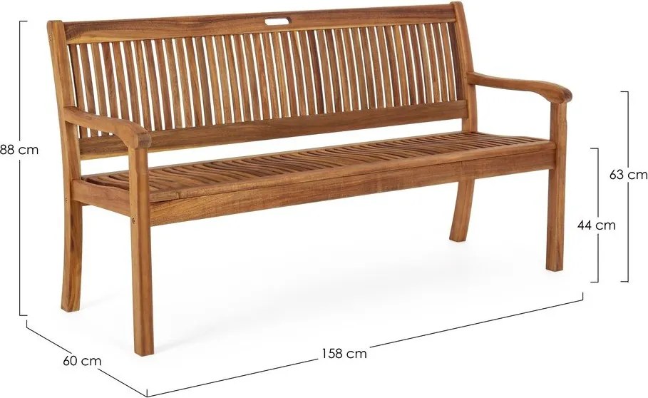 Градинска пейка от масивно дърво в естествен цвят Noemi – Bizzotto