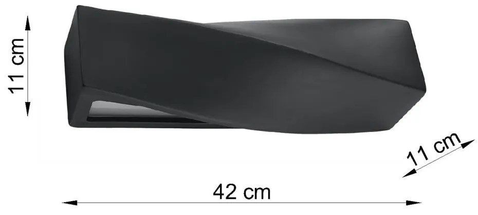 Черна керамична стенна лампа Taurus - Sollux