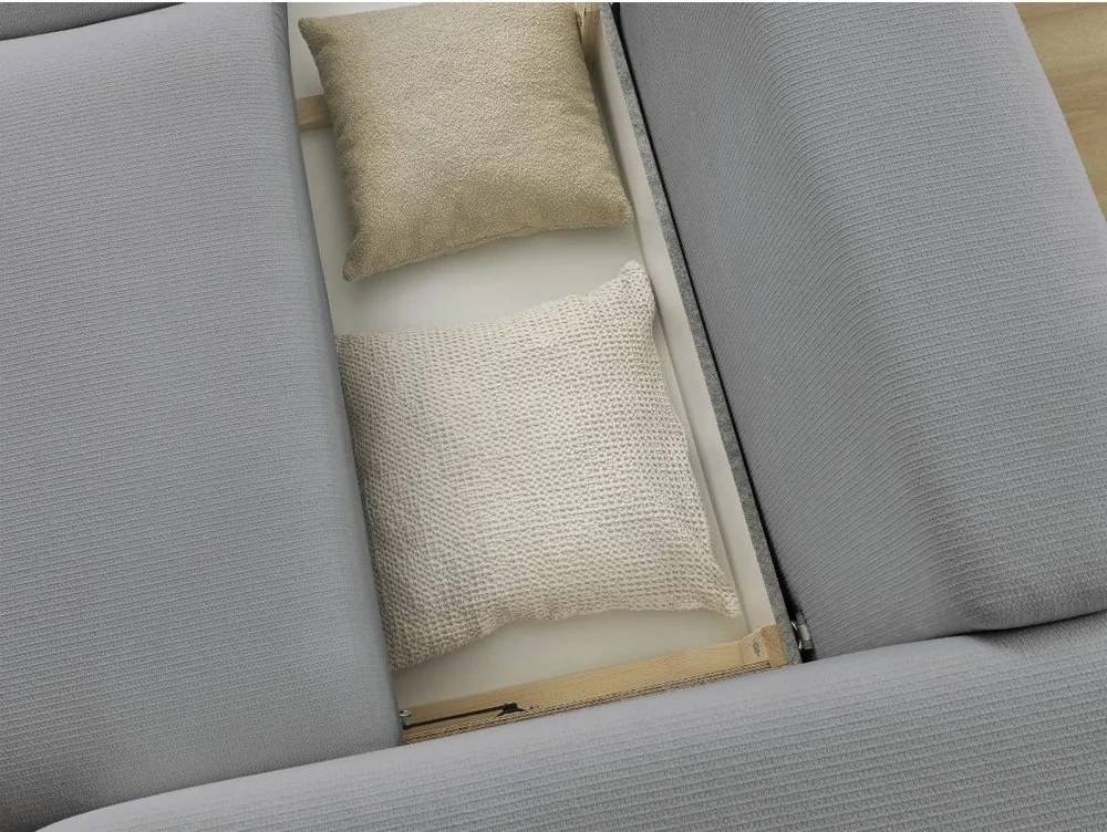 Сив сгъваем/с място за съхранение диван 265 cm Ezechiel – Bobochic Paris