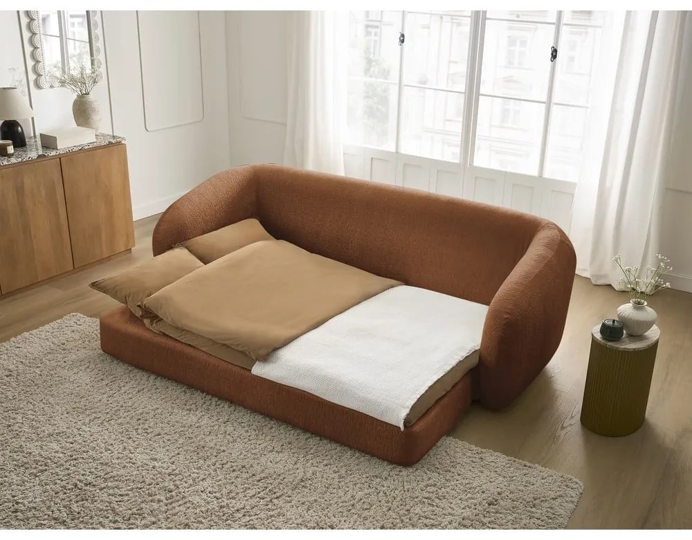 Шенилов сгъваем диван в тухлен цвят 228 cm Neyo – Bobochic Paris