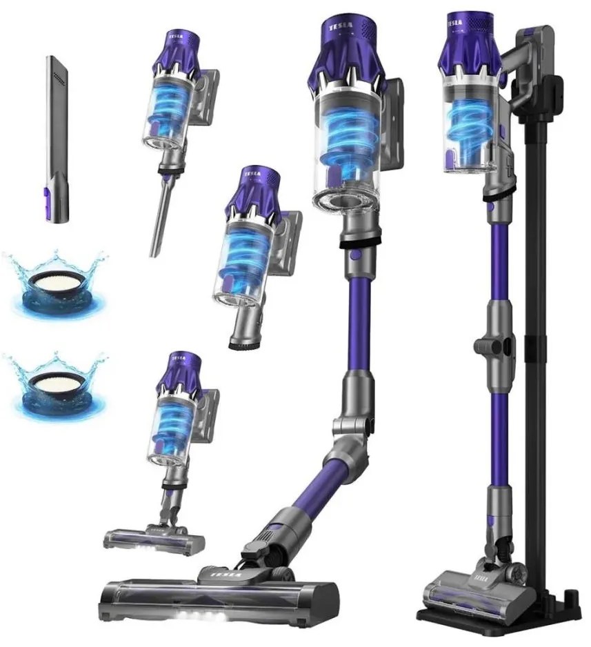 TESLA Electronics PureStar безжичен 2в1 прахосмукачка 250W/2200mAh