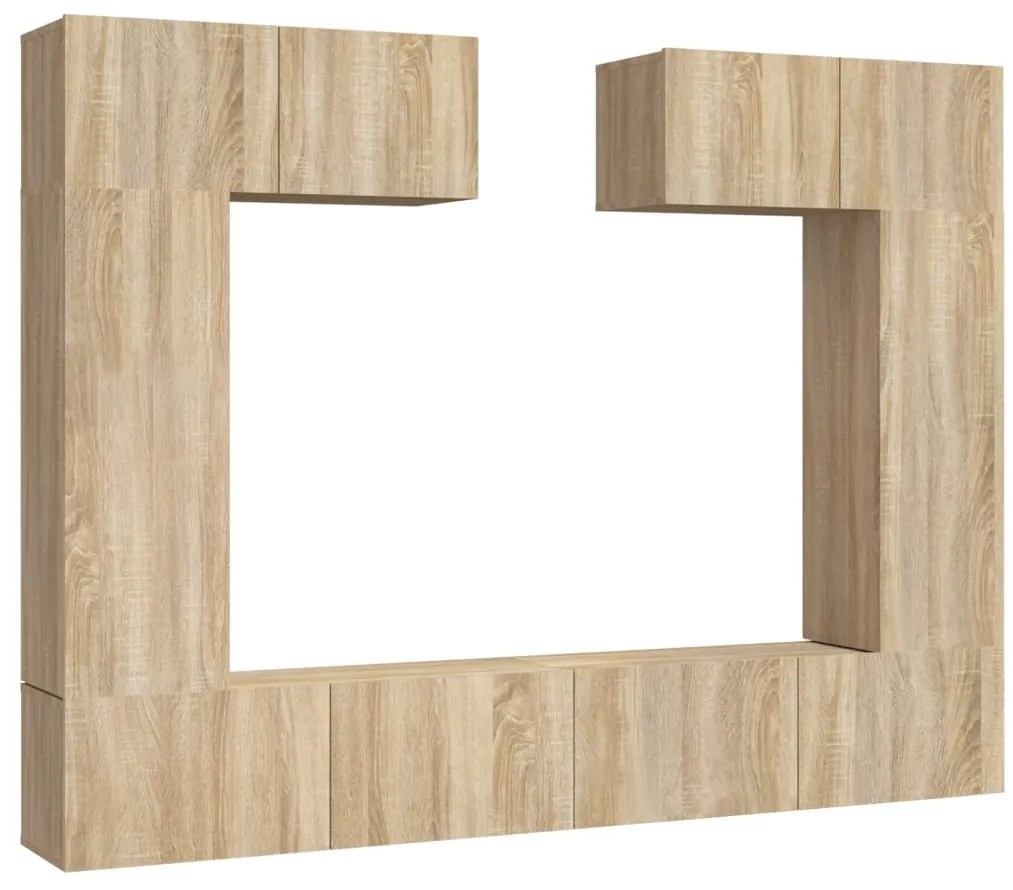3114464 vidaXL Комплект ТВ шкафове от 6 части, сонома дъб, инженерно дърво