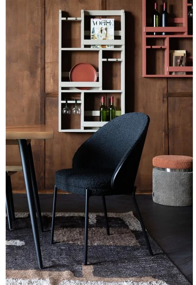 Червен стенен стелаж за вино от масивно каучуково дърво за 12 броя бутилки 80x120x10 cm Myron – Dutchbone