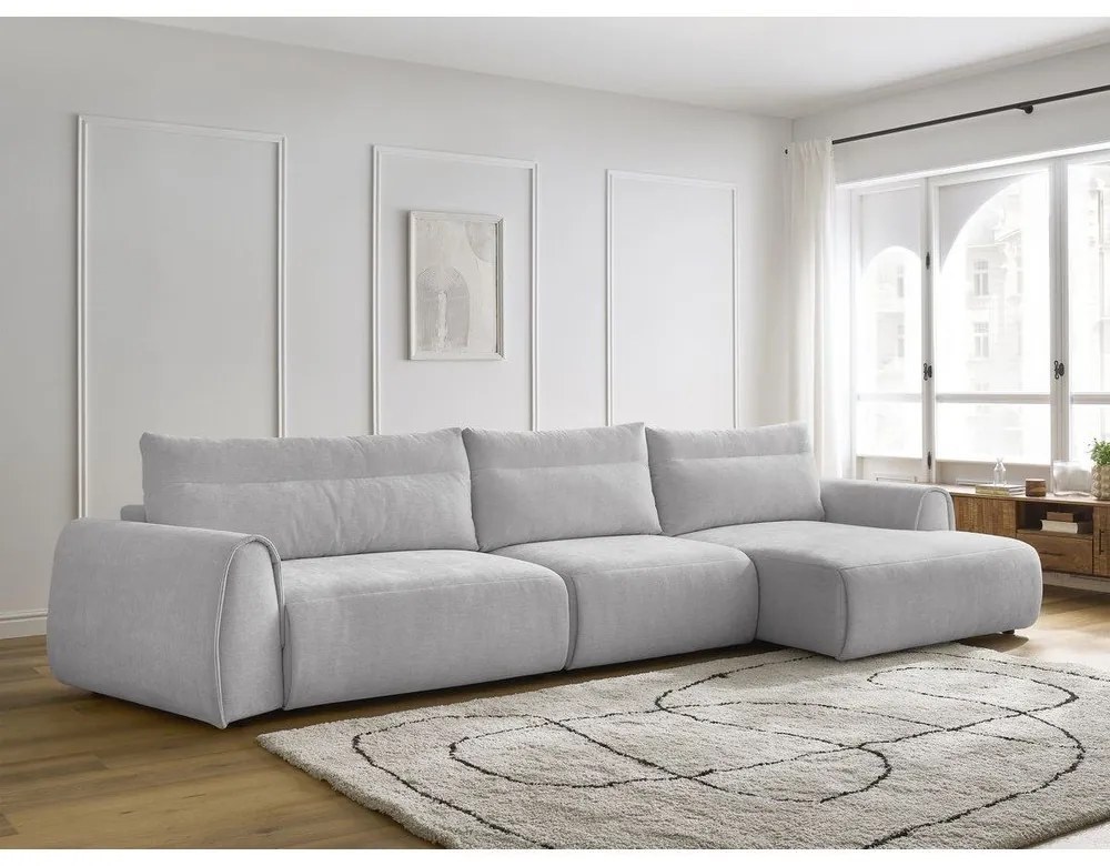 Светлосив ъглов диван Aden – Bobochic Paris