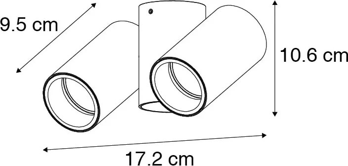 Интелигентен прожектор месинг 2 светлини регулируем вкл. 2 Wifi GU10 50mm - Michael