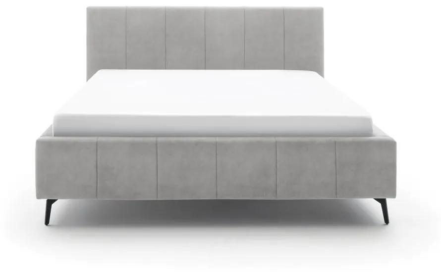 Светлосиво двойно легло с решетка и място за съхранение , 180 x 200 cm Lizzano - Meise Möbel