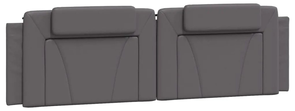374807 vidaXL Мека табла за легло Viana, сива, 180 см, изкуствена кожа
