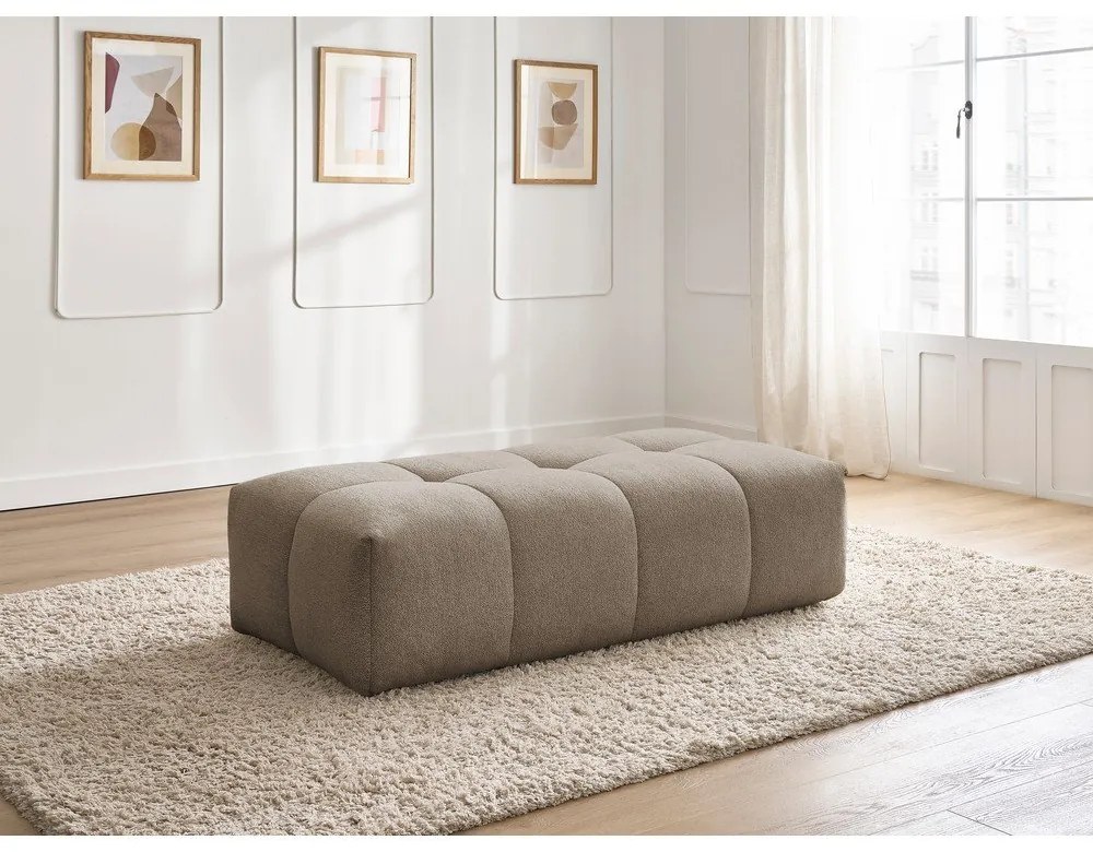 Кафяво-сива шенилова табуретка Everest – Bobochic Paris