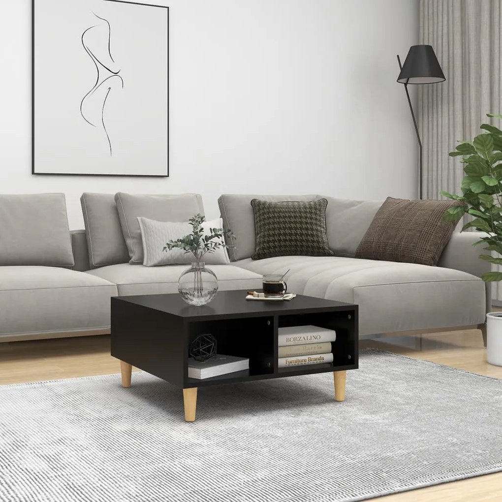 805978 vidaXL Кафе маса, черна, 60x60x30 см, инженерно дърво