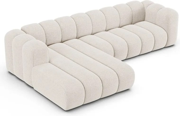Кремав шенилов ъглов диван (ляв ъгъл) Lupine – Micadoni
