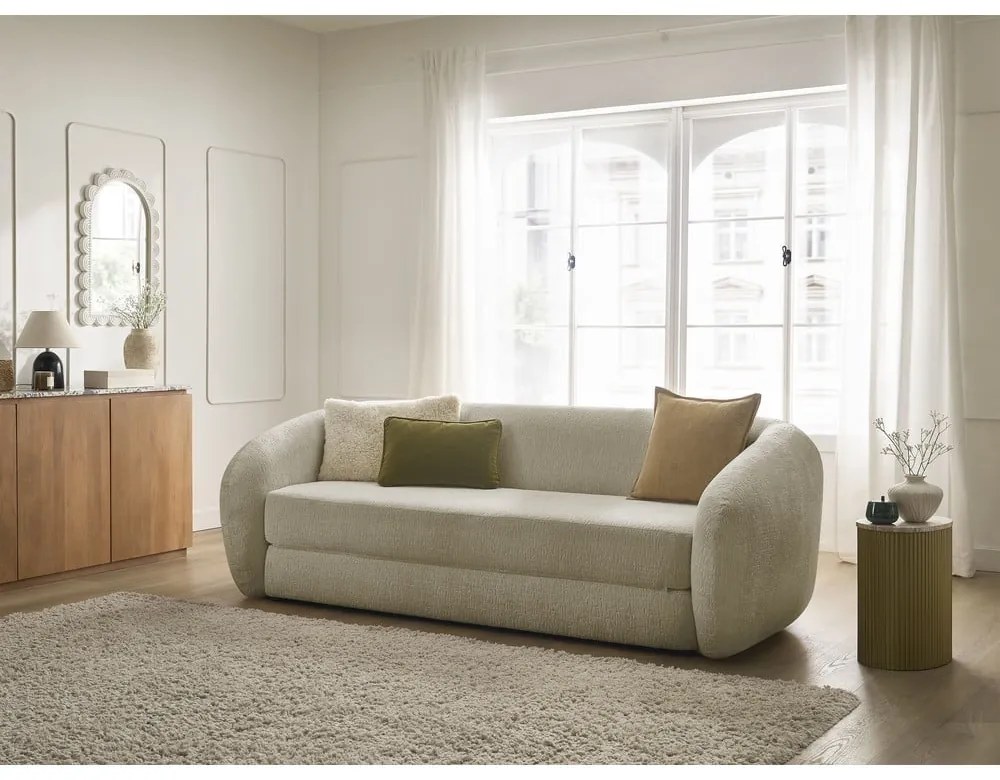 Светлокафяв шенилов сгъваем диван 228 cm Neyo – Bobochic Paris