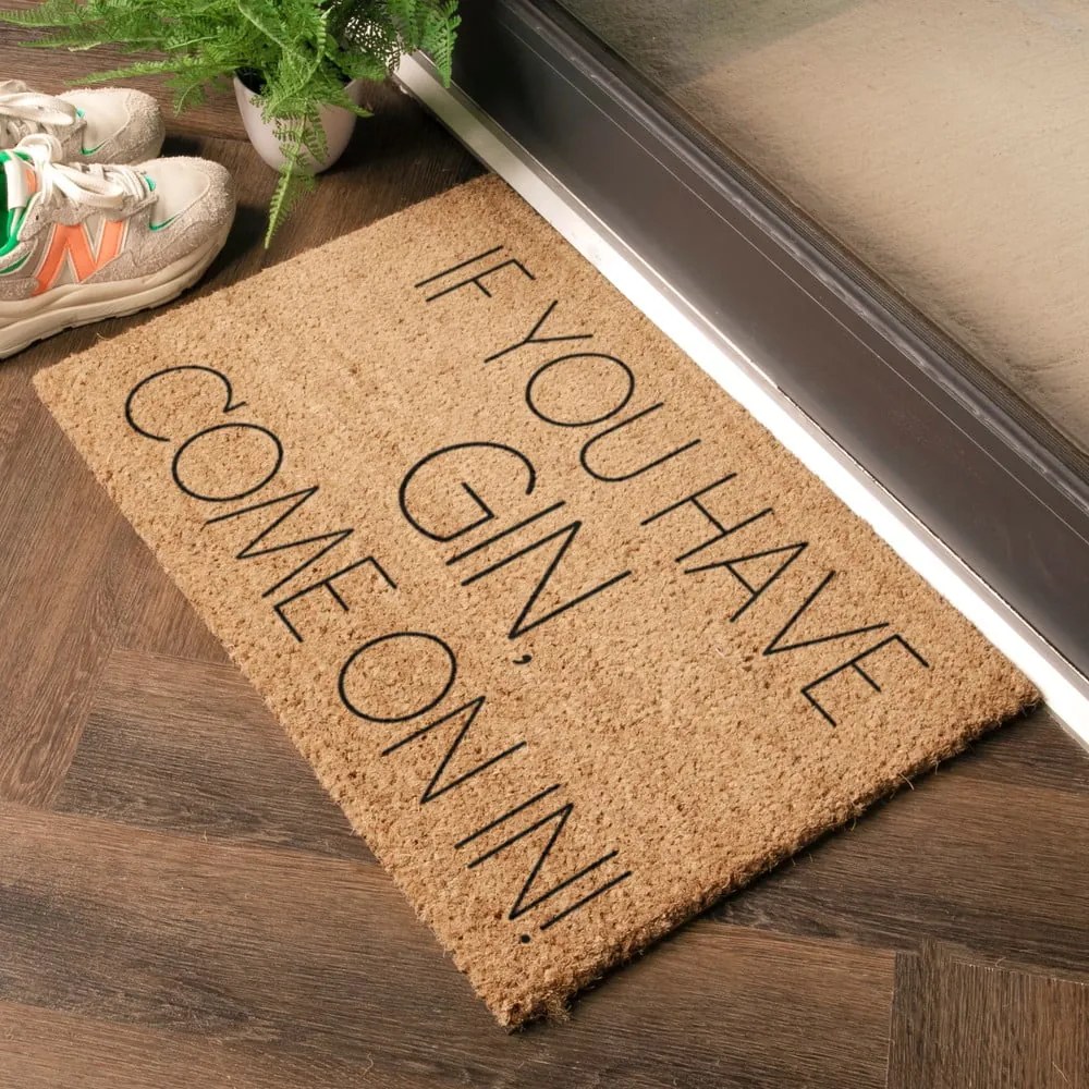 Изтривалка от кокосови влакна 40x60 cm If You Have Gin – Artsy Doormats