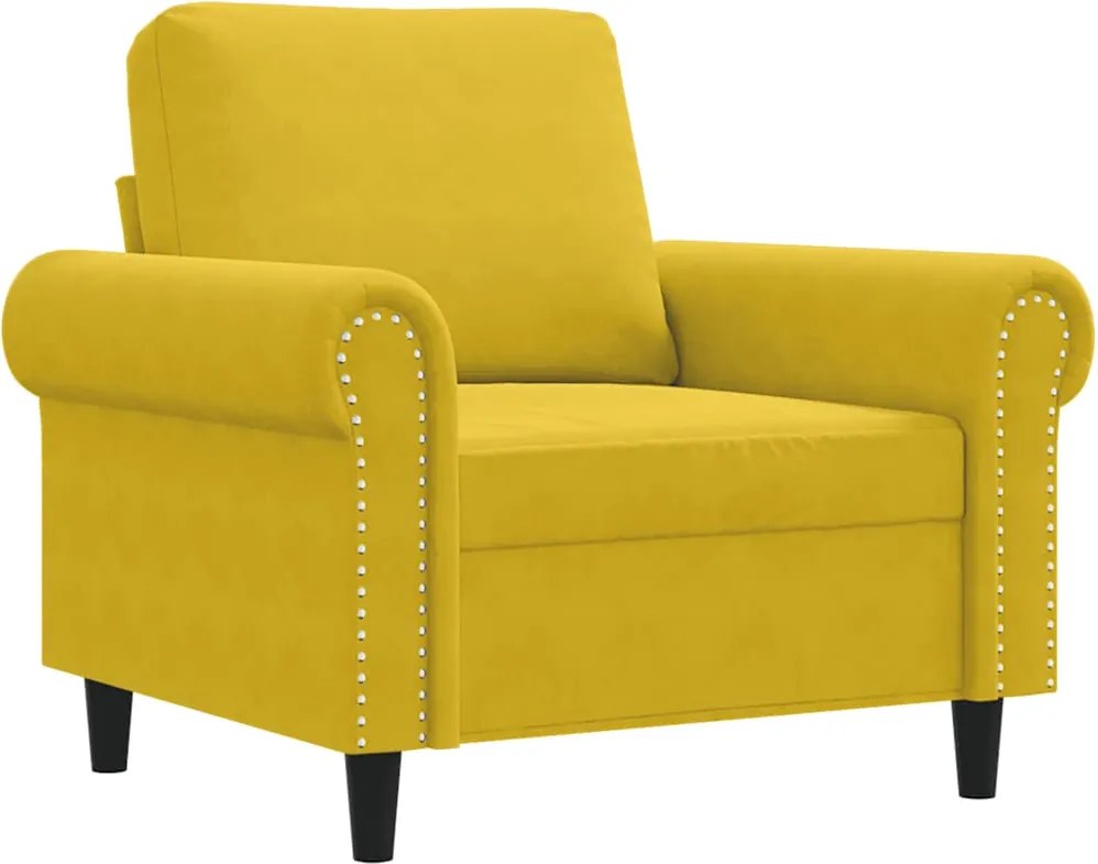 359515 vidaXL Кресло, жълто, 60 см, кадифе