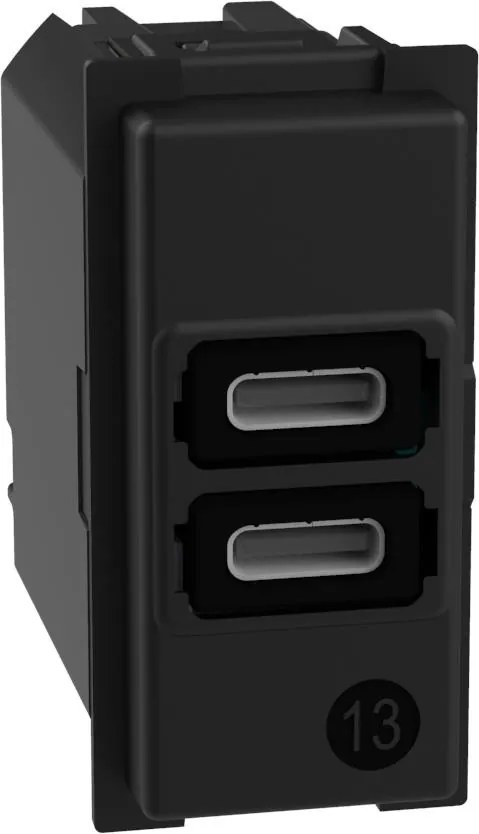 BTICINO Розетка 2xUSB за зареждане тип C+C 3A 15W 1 мод. Living Now  - K4191CC