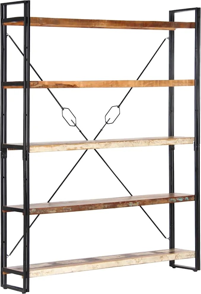 286583 vidaXL Библиотека с 5 рафта, 140x30x180 см, регенерирано дърво масив