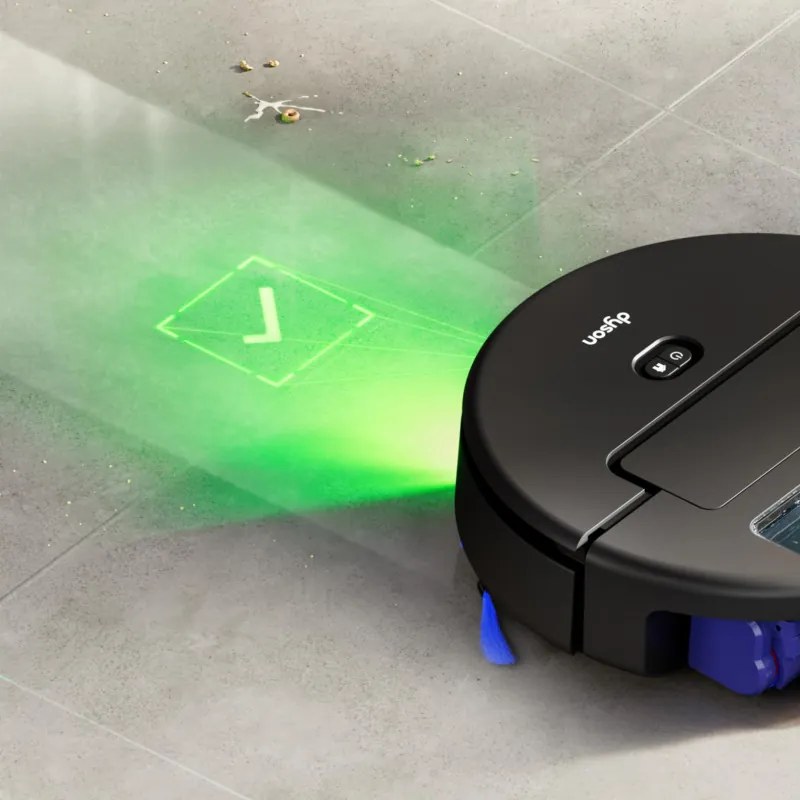Прахосмукачка робот Dyson Spot+Scrub Ai 586183-01, 18000 Pa, 3 л, Сухо/мокро, Разпознаване на петна, Автоматична станция, Черен/Син