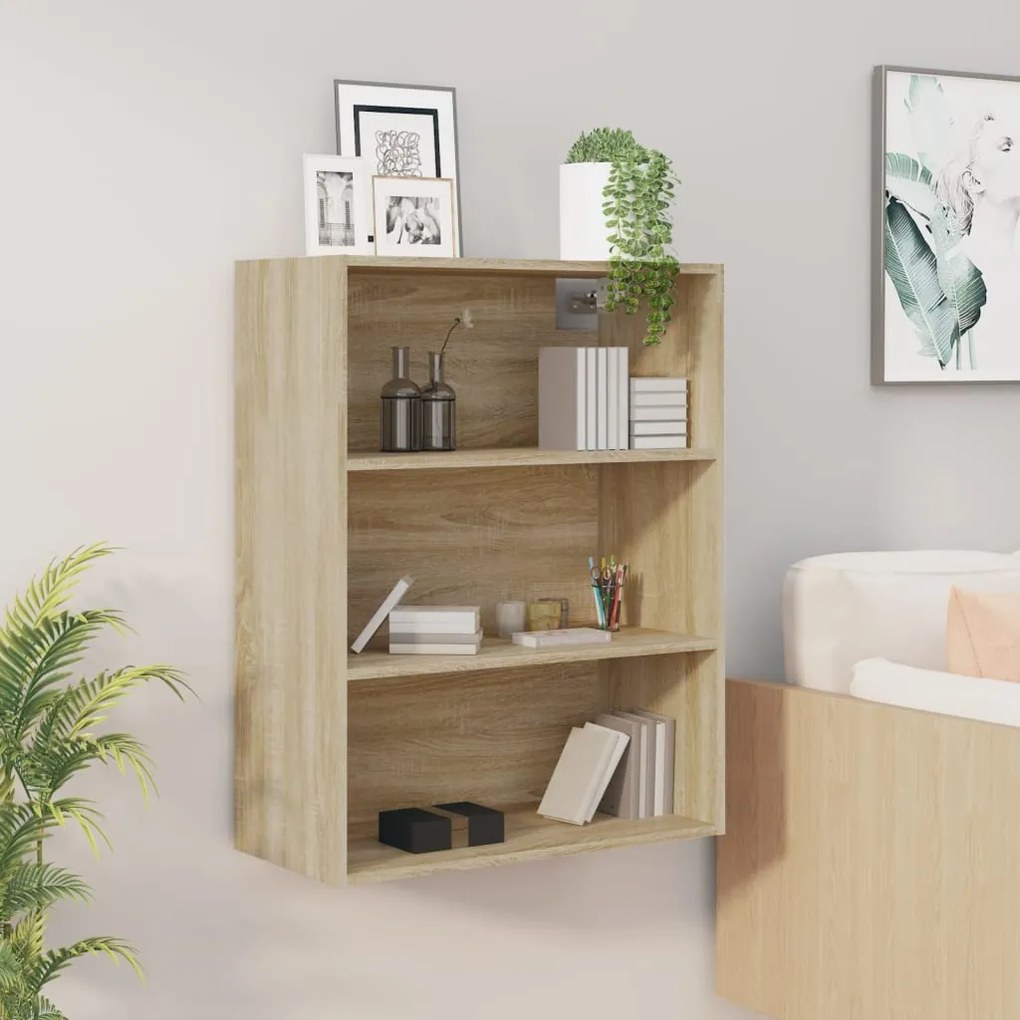 812315 vidaXL Окачен стенен шкаф, дъб сонома, 69,5x32,5x90 см