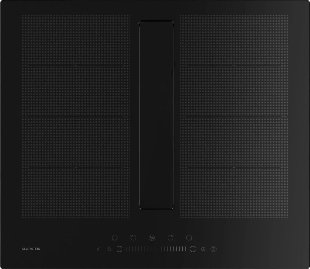 Klarstein Chef-Fusion Down Air System индукционен плот + абсорбатор 60 см 598 м³/ч изсмукване EEC A