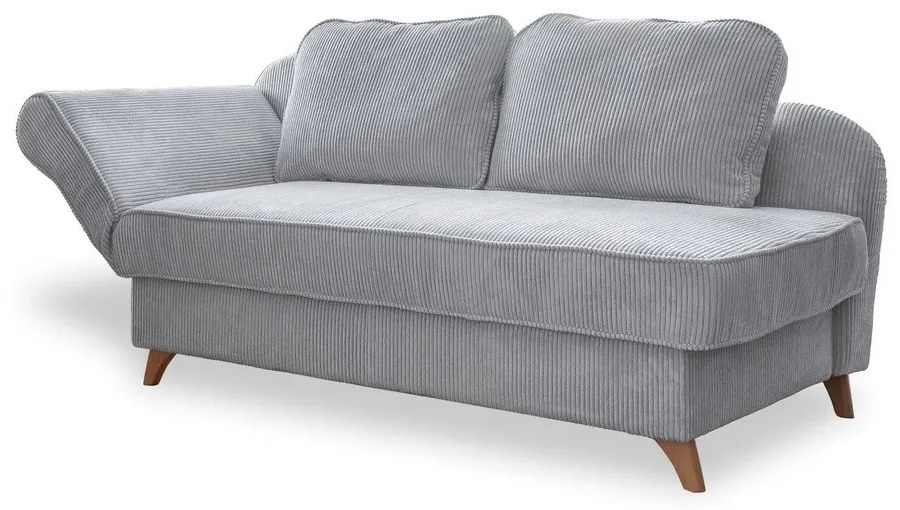 Светлосив шезлонг от рипсено кадифе (ляв ъгъл) Chic Charlotte – Miuform