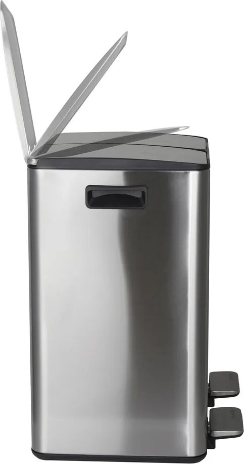 Стоманено кошче за боклук 2x20 l за рециклиране с педал в матово сребрист цвят Aliya – Spirella
